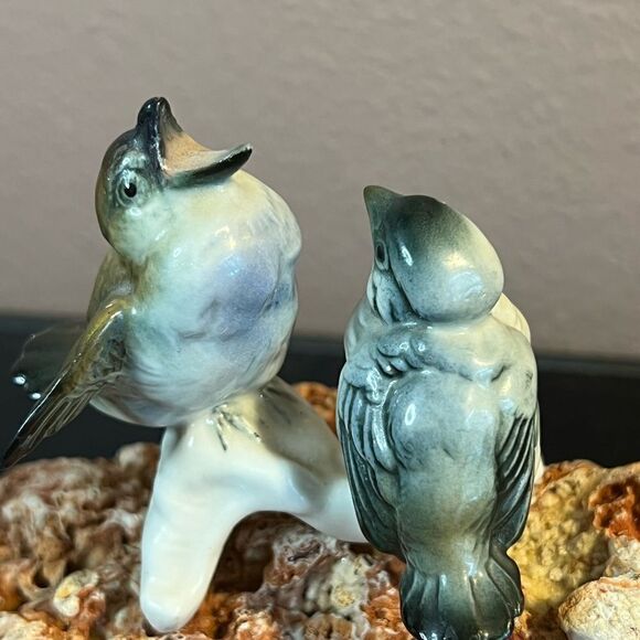 Fridrich Karl Ens Germany vintage porcelain pair of sparrows birds figurines - Picture 7 of 13